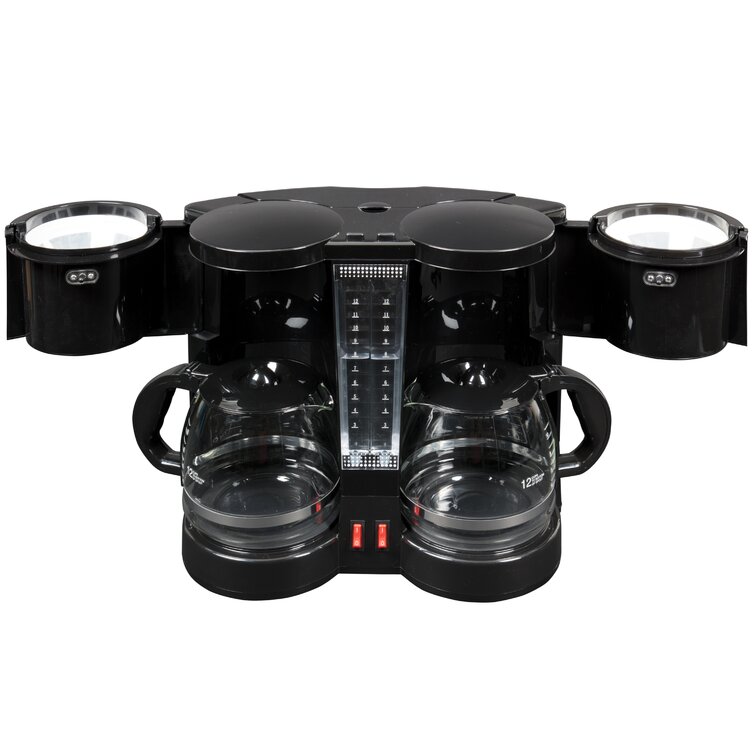 Double carafe coffee top maker